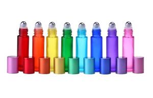 Portable 5ml 10ml Travel Lip Oil Eye <b>Perfume</b> Glass Roll on Bottle Color <b>Roller</b> Ball for Essential Oils - Product Image 3