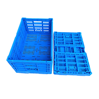 Panier de rangement pliable en plastique, bac pliable empilable avec trous de drainage pour les produits frais des supermarchés