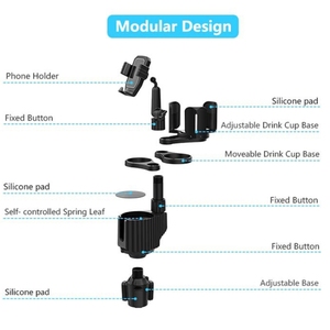 Support de tasse de <span class=keywords><strong>voiture</strong></span> rotatif à 360 degrés avec support de téléphone portable, base extensible 5 en 1, <span class=keywords><strong>plateau</strong></span> de tasse de <span class=keywords><strong>voiture</strong></span> avec porte-tasses et porte-téléphone - Product Image 3