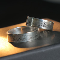 Bague en argent sterling 925 pour couple, gravée avec des empreintes digitales, nom personnalisé, lettres, bague tendance, cadeau mignon, bijoux pour amoureux