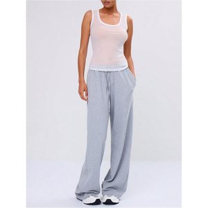 FOXA Camiseta sin mangas con cuello cuadrado transparente para mujer, sin mangas, ajustada, transpirable, camiseta básica de verano - Product Image 3