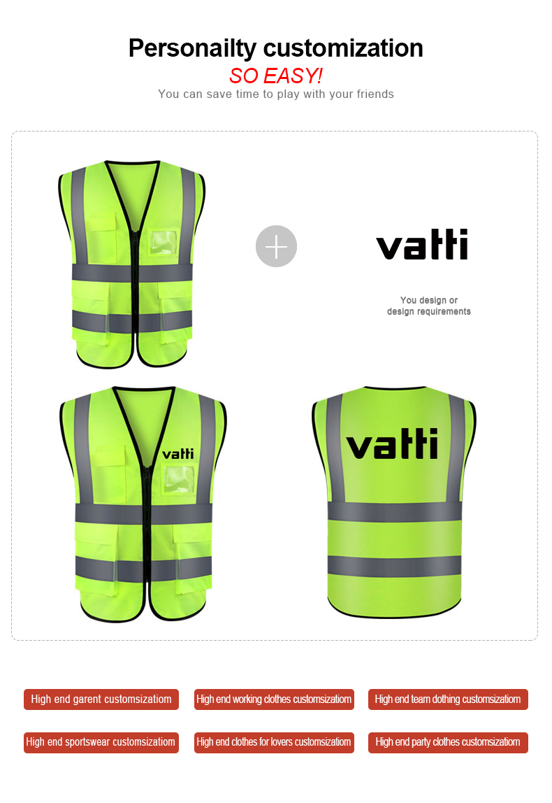 High Visible Security reflective work vest Guard Reflective striping protective work vest