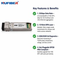 Transceiver Optik 25G SFP28 LR untuk Pusat Data, Jaringan Metro, dan Sambungan Akses Base Station 5G (Front Haul dan Backhaul)