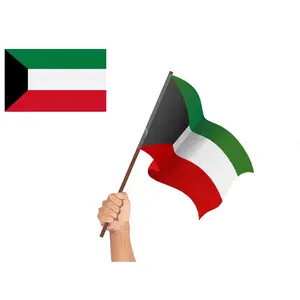 Vendita diretta in fabbrica 4x6 pollici bandiera d'ondeggiamento della mano nazionale del Kuwait