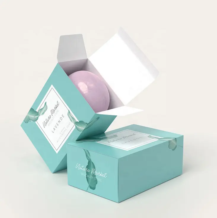 Personalizado caixa de papel handmade soap embalagem impressão de papel Revestido para sabão