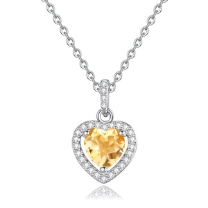 Nuova Collana con Pendente a Cuore in Ametista Naturale e Zirconi, Argento Sterling 925, Gioiello Classico di Moda per Donne - Product Image 6