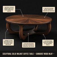Table basse en bois de noyer noir d'Amérique du Nord, table basse en bois massif, nouveau style chinois moderne, salon, personnalisable, sans assemblage