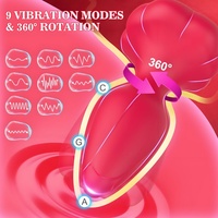 Vibromasseur anal rotatif, 9 modes de vibration, rotation à 360 degrés, charge magnétique USB, vibromasseur anal pour débutants