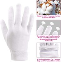 Gants de nuit hydratants en coton blanc pour femmes, pour peaux sensibles, irritées, eczémateuses, soin spa, mains sèches, conduite