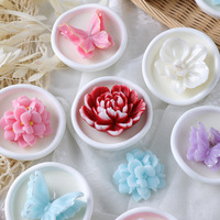 Velas Aromáticas Hechas a Mano para Decoración del Hogar, Recuerdos de Boda, Velas Perfumadas en Frascos de Yeso con Forma de Flor Elegante, Personalizadas con Cera de Soya