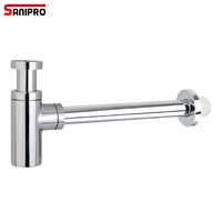 SANIPRO OEM ODM WaterMark Brass Bathroom Sink Drainage P-Trap Siphon Laboratory Sink Drain Waste Pipe Bottle Trap.