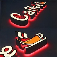 Lettres en relief lumineuses pour extérieur, personnalisées, en acrylique 3D, avec éclairage LED, pour magasin de détail, salon, bar, décoration murale de marque