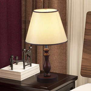 <b>Retro</b> American Style Solid Wood Table Lamp with Dimming Feature Energy Saving Warm Atmosphere for Bedroom or Room <b>Decor</b> - Product Image 5
