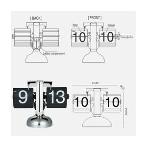 Wholesale Vintage Automatic <b>Flip</b> Page <b>Clock</b> Turning Quartz Time <b>Clocks</b> Decor for Home Bedroom Office Desktop Decoration Drop - Product Image 2
