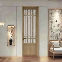Porte complète en bois composite sans formaldéhyde, style chinois moderne, isolation acoustique, pour usage commercial