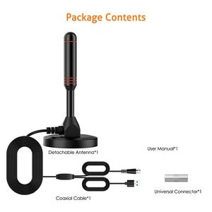 Портативная цифровая антенна для ТВ с усилителем VHF/UHF, 4K, бесплатные HD-каналы, комнатная, DVBT, ATSC, усилитель сигнала, высокий радиус действия, спутниковое ТВ, 80 км - Product Image 2
