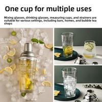 Shaker à cocktails Boston avec verre pour recettes, outil de barman, accessoires de bar, PC-Clear 400-700ml, style nordique