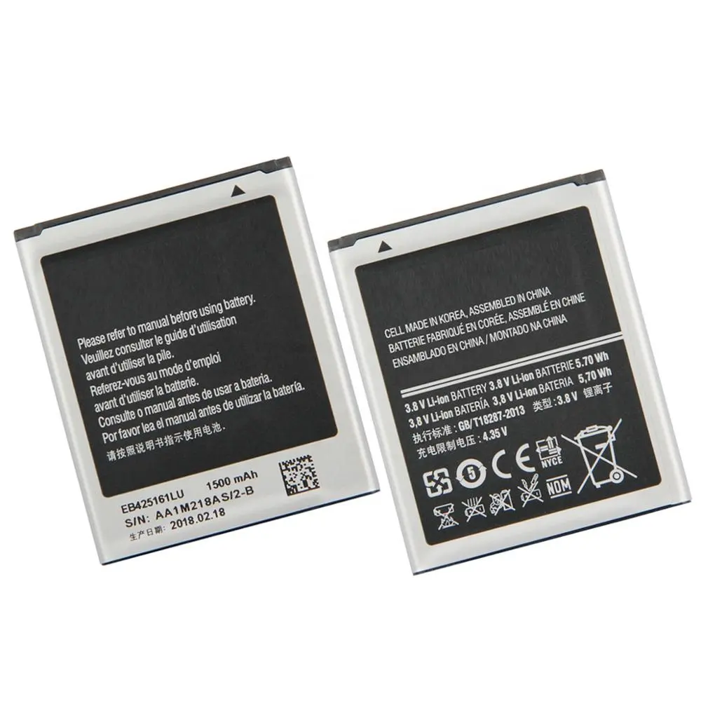 Android téléphone portable batterie EB425161LU pour Samsung Galaxy S3 mini I8160 8190 Ace 2 piles rechargeables