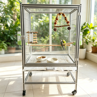 Cage à oiseaux en métal grande capacité, cage d'élevage pour perroquets, cage à oiseaux multifonctionnelle à cloisons, espace ouvert pour groupes d'oiseaux