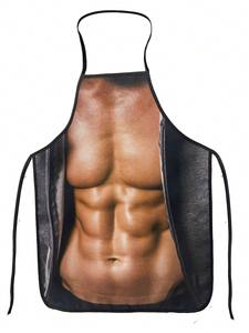 Tablier de femme sexy et créatif Tablier d'homme musclé drôle imperméable à l'eau Tablier de cuisine de fête Cuisine chasuble Nettoyage de la maison - Product Image 5