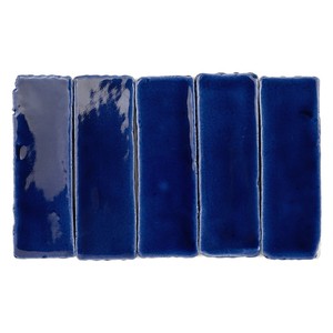 Piastrelle Vitri Cobalt 5x15 cm smaltate con bordi irregolari per pareti e pavimenti - Product Image 1