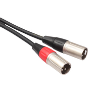 Kabel Audio Aux OFC Berlapis Emas 2RCA Male ke 2XLR Male 1m 1.8m 3m 5m Terproteksi untuk Amplifier Mixer Speaker