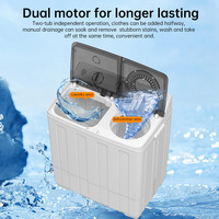 Lave-linge semi-automatique à double cuve, compact, portable, petit lave-linge, économie d'énergie, pour dortoir, balcon, usage domestique quotidien