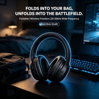 Headphone Gaming Hi-Fi Lipat Tiga Mode Daya Tahan Lama 500mAh dengan Baterai Lithium Isi Ulang Terintegrasi, Latensi Rendah 5.3 untuk Olahraga dan Ponsel