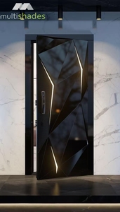 Portes d'entrée de style <span class=keywords><strong>cyberpunk</strong></span> avec bande lumineuse Porte de sécurité Porte d'entrée de sécurité avec lumière LED et serrure intelligente Design futur - Product Image 6