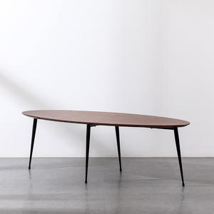 Modern Wood Coffee <b>Table</b> <b>Walnut</b> Oval Shape Living Room Side <b>Table</b> Minimalist Design - Product Image 2