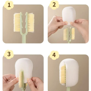 5-in-1cup Washing Tool for Household Use Multifunctional Cup Brush Water Cup <b>Thermos</b> Cup Brush Milk <b>Bottle</b> Cleaning Sponge Brush - Product Image 5