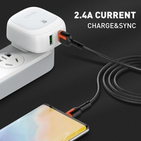 Câbles USB LDNIO LS531 OEM pour la charge rapide des téléphones mobiles, câble USB C Micro Android, câble USB C 2.4A, type C V8, câble de charge USB C