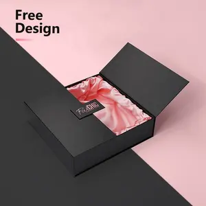 Luxury Magnetic Cardboard Rigid Wig Box Custom Printing Logo Wedding Gift Present Paper Packaging Boxes With Silk fabric