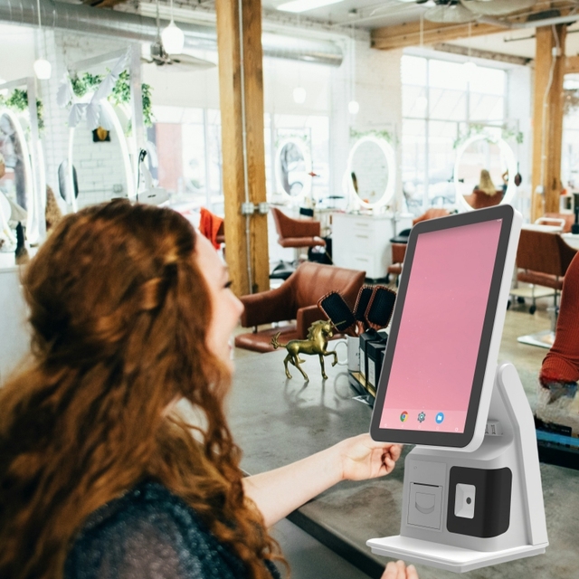 15.6 Inch NFC-Enabled Tap to Pay Ordering POS Terminal for Restaurants with 58mm Printer and Code Scanner 4G Connectivity