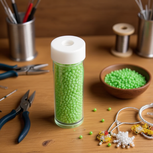 ILAN Abalorio Perline verdi da 5 mm per la creazione di gioielli, 12 pezzi per tubo - Product Image 2