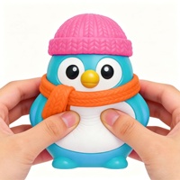 Nouveau jouet anti-stress transfrontalier en maltose, pingouin phosphorescent à presser, personnalisable avec logo, à rebond lent, disponible