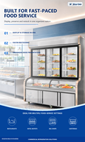 Vitrine Réfrigérée Commerciale Double Température pour Malatang – Réfrigération Supérieure, Congélation Inférieure