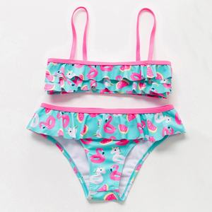 OEM Baby Designer Swimsuit Children Bikini Set New Flamingo Print Kids Swimwear Summer Children Girls Bathing <b>Suit</b> - Product Image 1