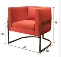 Moderner Ergonomischer Drehbarer Esszimmerstuhl mit Samtbezug und Metallbeinen für Zuhause oder Hotel in Küche oder Wohnzimmer
