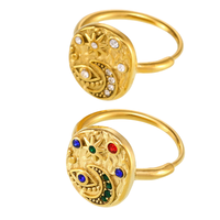 Cincin Zirkon 5a Laris Manis, Cincin Wanita Mewah Ringan, Cincin Gaya Bintang Bulan, Cincin Hias Tangan Mata Iblis, Hadiah