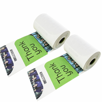 Papier thermique pour TPV à marque privée 80mm 55gsm Lisse 300 feuilles BEKK Sans BPA Impression personnalisée au dos Vente en gros