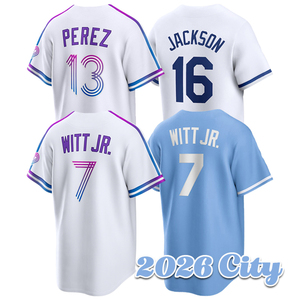 เสื้อเบสบอลเย็บติดแบบ City Connect ปี 2026 สำหรับผู้ชาย # 7 บ็อบบี้ วิท จูเนียร์ โบ แจ็คสัน แจค คาลิอานโน เวนนี่ ปาสควานติโน <span class=keywords><strong>ซ</strong></span>ัลวาดอร์ เพ<span class=keywords><strong>เร</strong></span><span class=keywords><strong>ซ</strong></span> - Product Image 1