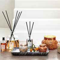 Diffuseur de parfum en verre écologique de luxe avec bâtonnets naturels, huile essentielle naturelle, diffuseur de forme liquide, ensemble cadeau