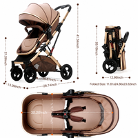 Poussette bébé 3 en 1 multifonctionnelle pliable pour nouveau-né, landau de voyage, chariot de bébé