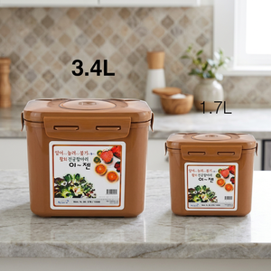 Contenitore per Fermentazione Kimchi Sottovuoto in Plastica Coreana EJEN 3.4L+1.7L con Piastra Interna Impilabile, Lavabile in Lavastoviglie, Non Tossico per Alimenti - Product Image 3