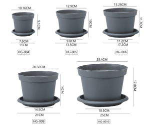 Pots de fleurs ronds en plastique de 4 à 10 pouces avec plateau pour le contrôle des racines, pour les semis de plantes de jardin et de pépinière - Product Image 1
