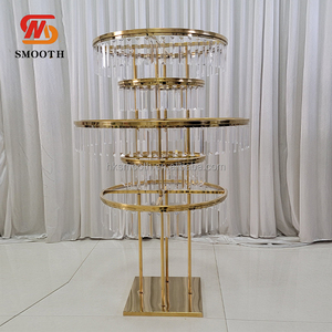 ขาตั้งดอกไม้อะคริลิคเหล็กสีทองใสสำหรับตกแต่งงานปาร์ตี้และงานแต่งงาน รุ่นใหม่ล่าสุด - Product Image 3
