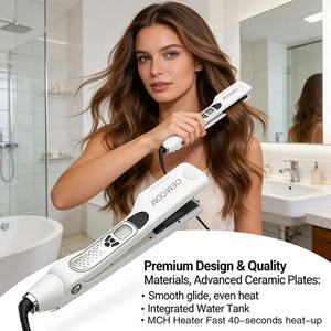 <span class=keywords><strong>Piastra</strong></span> <span class=keywords><strong>per</strong></span> <span class=keywords><strong>Capelli</strong></span> Professionale <span class=keywords><strong>a</strong></span> <span class=keywords><strong>Vapore</strong></span> in Ceramica con Riscaldamento Rapido <span class=keywords><strong>a</strong></span> 230℃, <span class=keywords><strong>per</strong></span> Uso su <span class=keywords><strong>Capelli</strong></span> Bagnati e Asciutti - Product Image 4