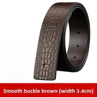 Sangle de ceinture en cuir croûte personnalisée pour homme 38 mm sans boucle, motif crocodile, remplacement OEM