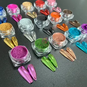 Sıcak satış metalik ayna inci krom manikür Nail Art Pigment tozu